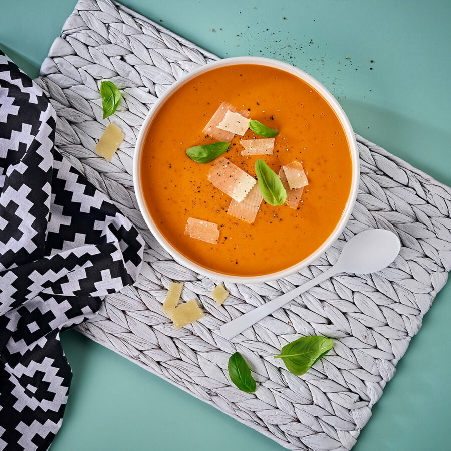 Roasted Bell Pepper & Parmesan Soup